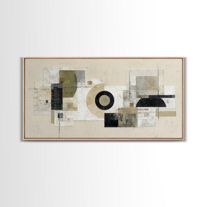 Black and White Architectural Arch Composition Canvas Print, Living Room Art, Abstract Art, Living Room Decor, Living, LIR-2x1-51