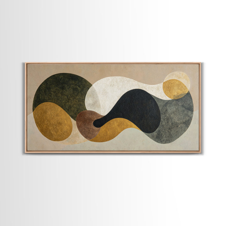 Abstract Organic Shapes Framed Canvas Print, Living Room Art, Abstract Wall Art, Living Room Decor, Abstract Art, Living, LIR-2x1-59
