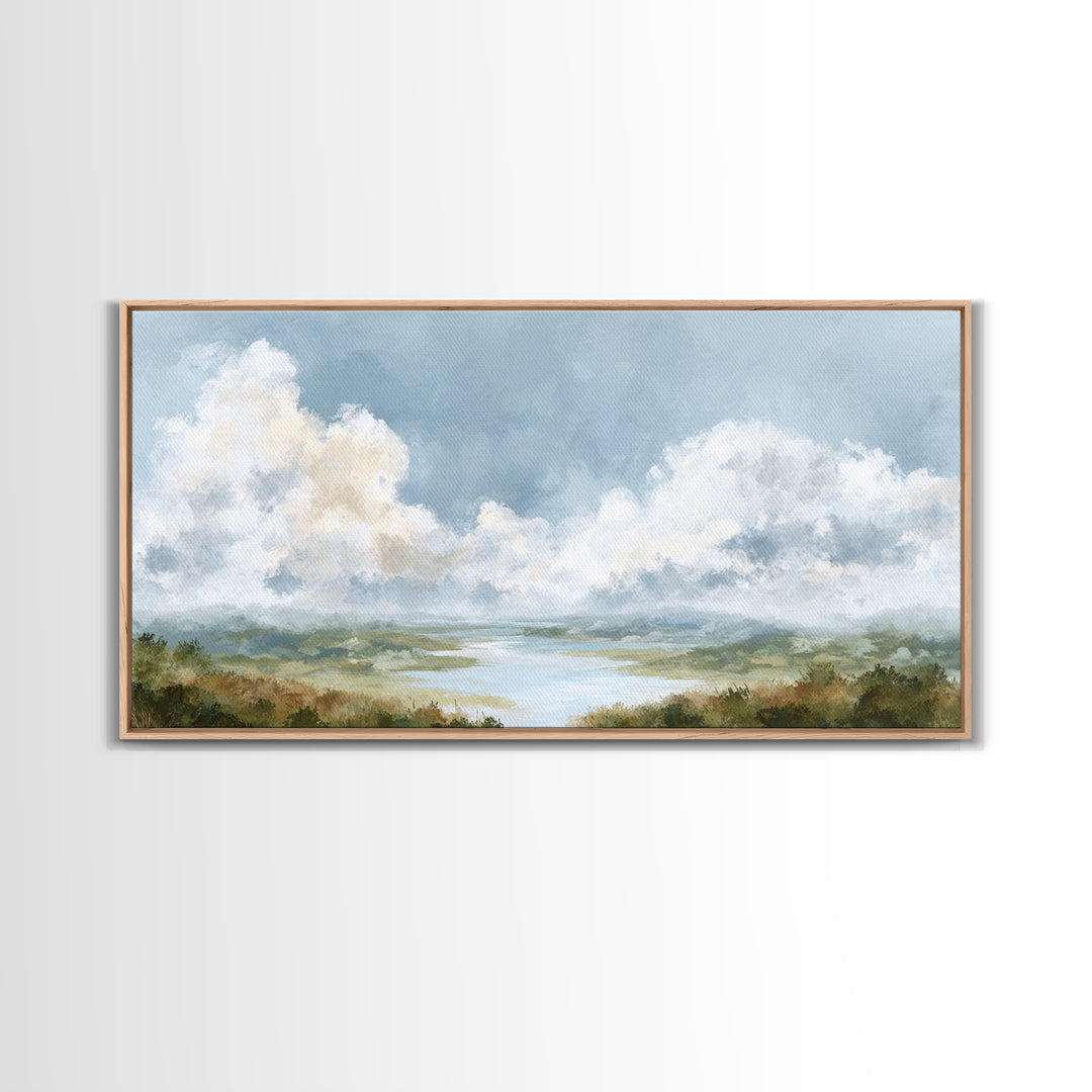 Large Cloudscape with Gentle Movement Canvas Print, Living Room Art, New Home Gift, Living Room Decor, Fine Art, Living, LIR-2x1-63