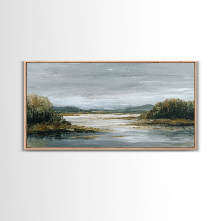 Quiet Meadow Landscape Framed Canvas Print, Living Room Art, Gallery Decor, Living Room Decor, Fine Art, Living, Wall Art, LIR-2x1-67