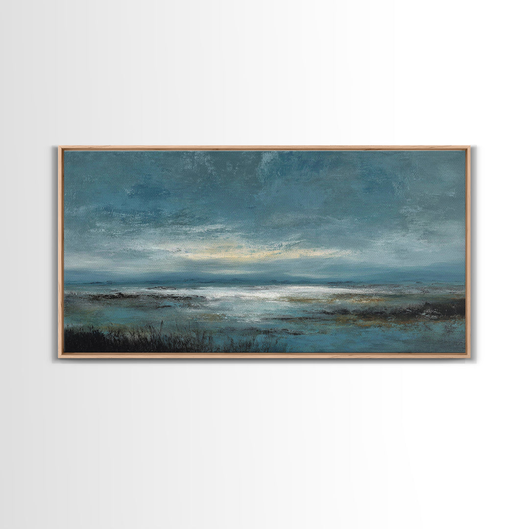 Modern Landscape with Expansive Calm Sky Canvas Print, Living Room Art, Dopamine Decor, Living Room Decor, Fine Art, Living, LIR-2x1-71