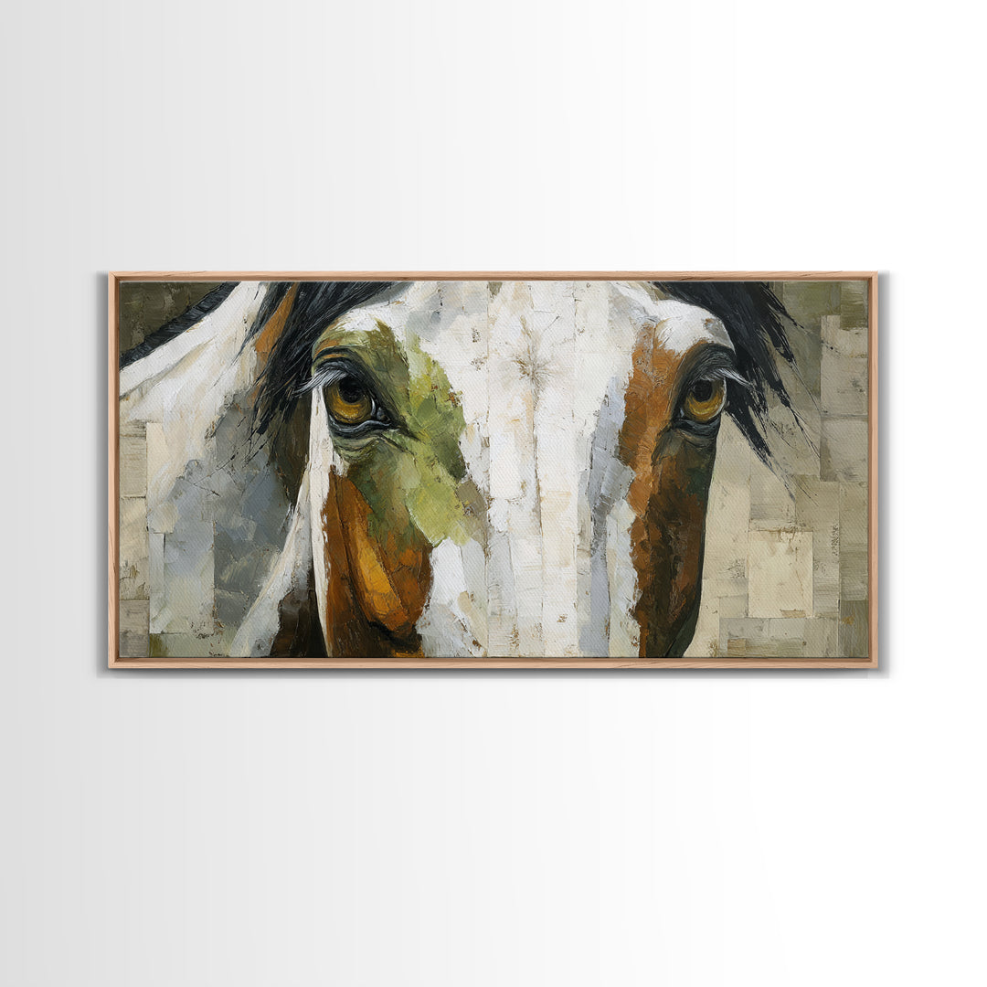 Contemporary Horse Portrait Canvas Print, Living Room Art, Painting, Living Room Decor, Fine Art, Living, Bedroom Decor, LIR-2x1-78
