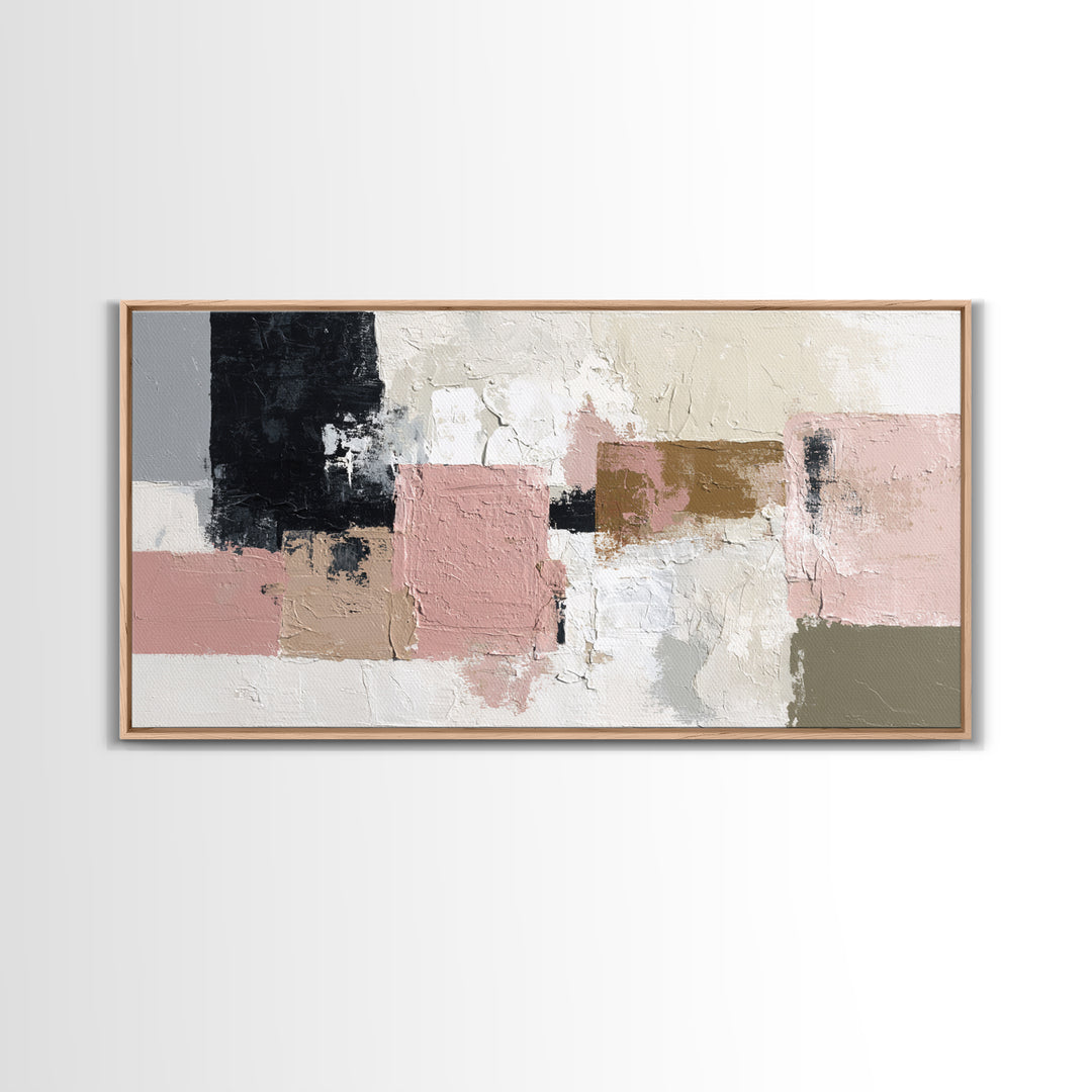 Monochrome Stone Texture Abstraction Canvas Print, Living Room Art, Apartment Decor, Living Room Decor, Fine Art, Living, LIR-2x1-89