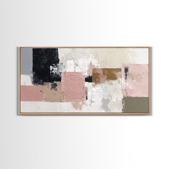 Monochrome Stone Texture Abstraction Canvas Print, Living Room Art, Apartment Decor, Living Room Decor, Fine Art, Living, LIR-2x1-89