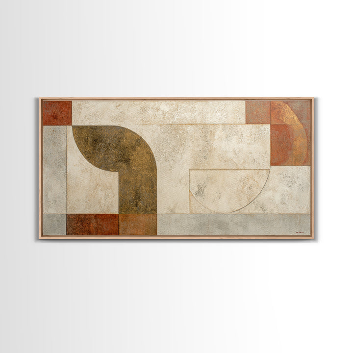 Textured Plaster Abstract Framed Canvas Print, Living Room Art, Pet Portraits, Living Room Decor, Abstract Art, Living, LIR-2x1-97