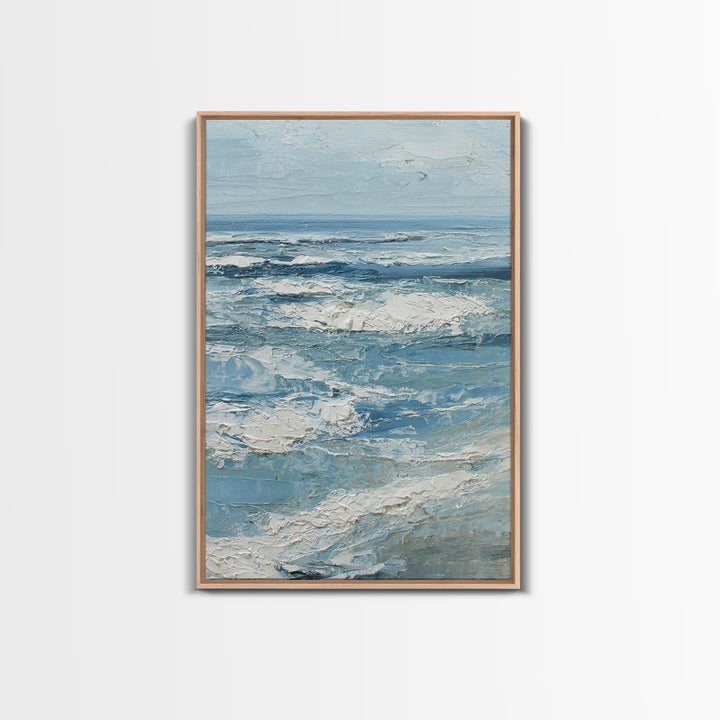 Coastal Aerial Shoreline Framed Canvas Print, Living Room Art, Contemporary Art, Living Room Decor, Fine Art, Living, LIR-2x3-19