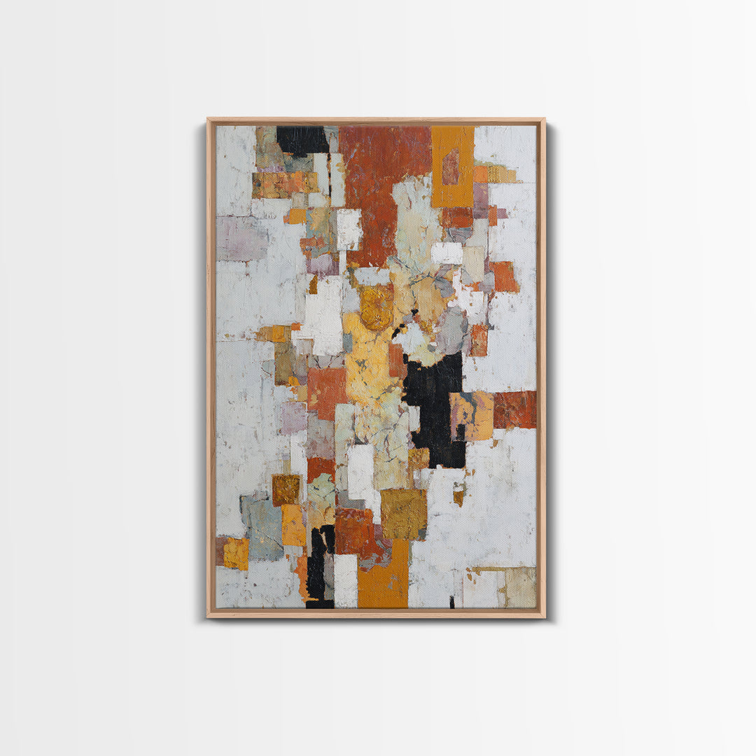 Gold Accented Abstract Brushwork Framed Canvas Print, Living Room Art, Art, Living Room Decor, Fine Art, Living, Art Nouveau, LIR-2x3-22