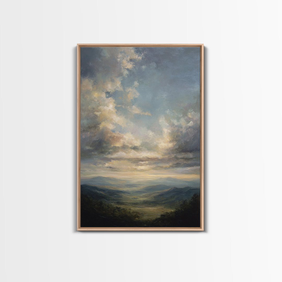 Large Cloudscape with Gentle Movement Framed Canvas Print, Living Room Art, Room Decor, Living Room Decor, Fine Art, Living, LIR-2x3-3