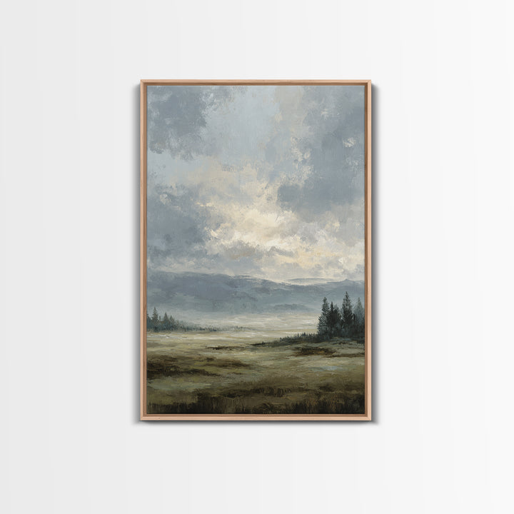 Modern Landscape with Expansive Calm Sky Canvas Print, Living Room Art, Printable Wall Art, Living Room Decor, Fine Art, Living, LIR-2x3-35