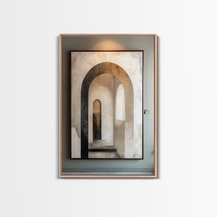 Black and White Architectural Arch Composition Canvas Print, Living Room Art, Mid Century Modern, Living Room Decor, Living, LIR-2x3-39
