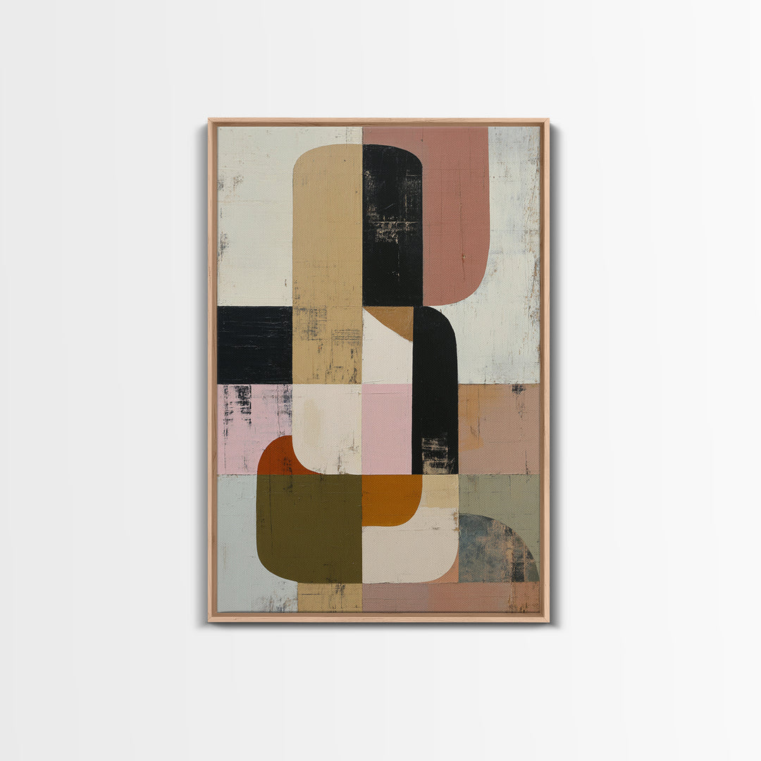Mid Century Geometric Artwork Canvas Print, Living Room Art, Contemporary Art, Living Room Decor, Abstract Art, Living, LIR-2x3-40