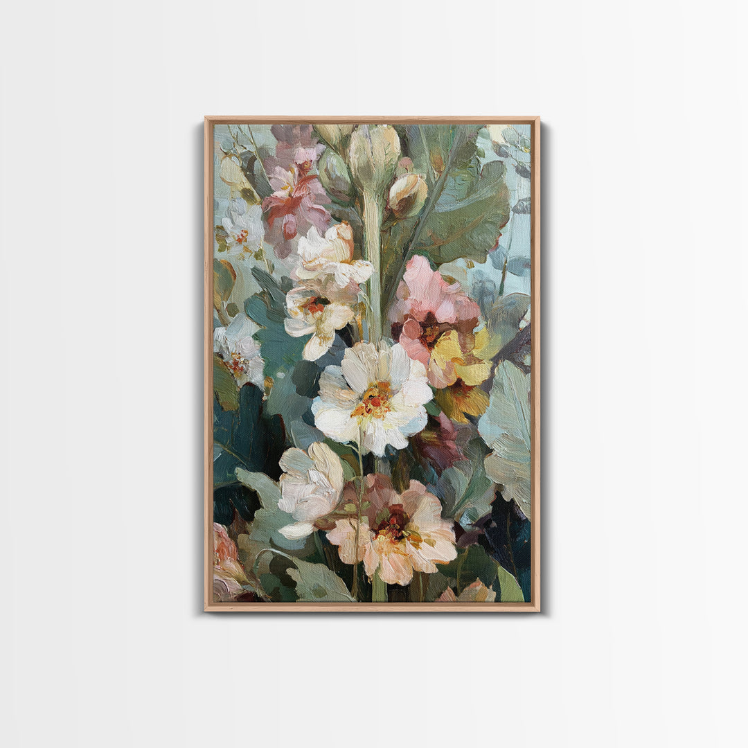 Large Floral Still Life Framed Canvas Print, Living Room Art, Oil Painting, Living Room Decor, Fine Art, Living, Boho Wall Art, LIR-2x3-41