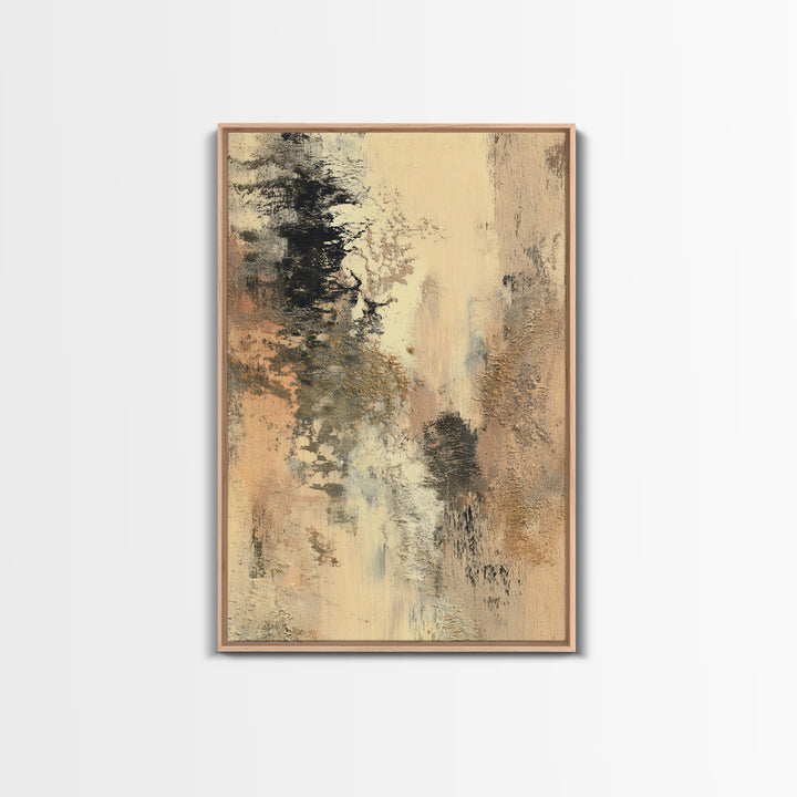 Gold Accented Abstract Brushwork Framed Canvas Print, Living Room Art, Art, Living Room Decor, Fine Art, Living, Art Nouveau, LIR-2x3-46