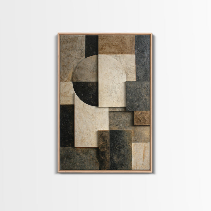 Monochrome Stone Texture Abstraction Canvas Print, Living Room Art, Printable Wall Art, Living Room Decor, Abstract Art, Living, LIR-2x3-5