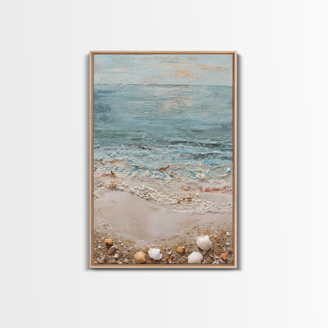 Moody Seascape for Dramatic Focal Point Canvas Print, Living Room Art, Oil Painting, Living Room Decor, Abstract Art, Living, LIR-2x3-62