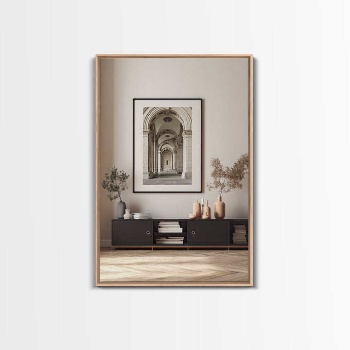 Black and White Architectural Arch Composition Canvas Print, Living Room Art, Abstract Art, Living Room Decor, Living, LIR-2x3-63