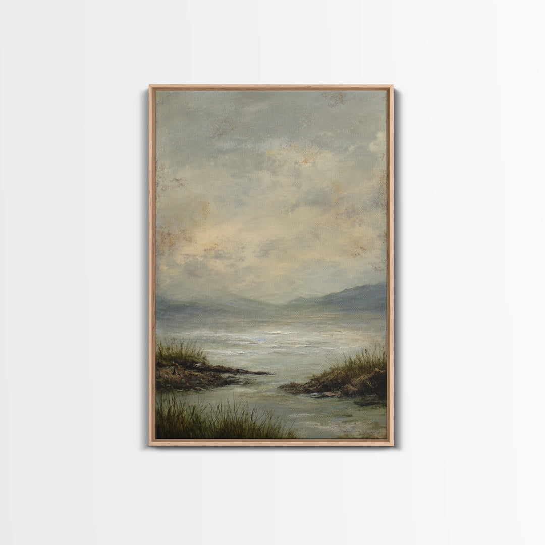 Large Cloudscape with Gentle Movement Framed Canvas Print, Living Room Art, New Home Gift, Living Room Decor, Fine Art, Living, LIR-2x3-75