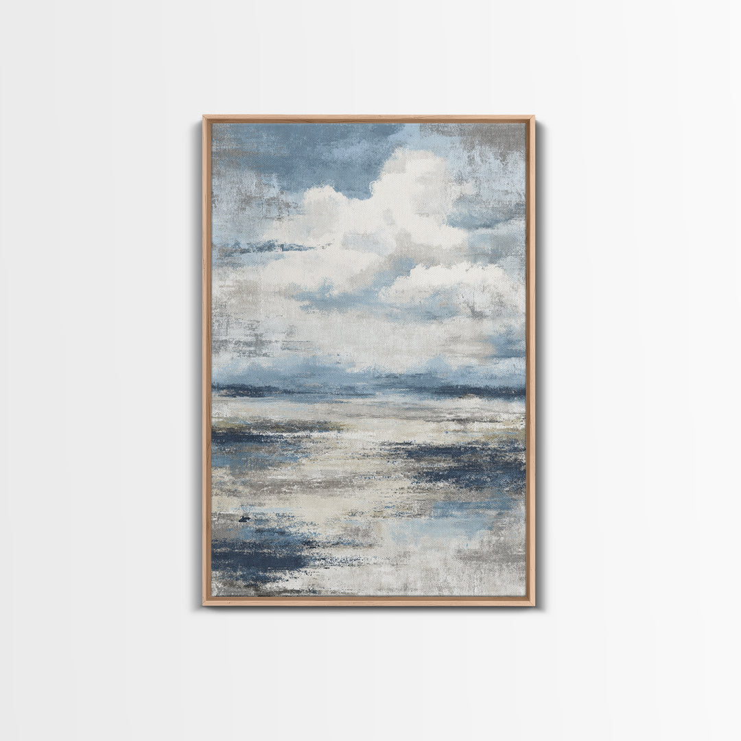 Moody Seascape for Dramatic Focal Point Canvas Print, Living Room Art, Oil Painting, Living Room Decor, Abstract Art, Living, LIR-2x3-86