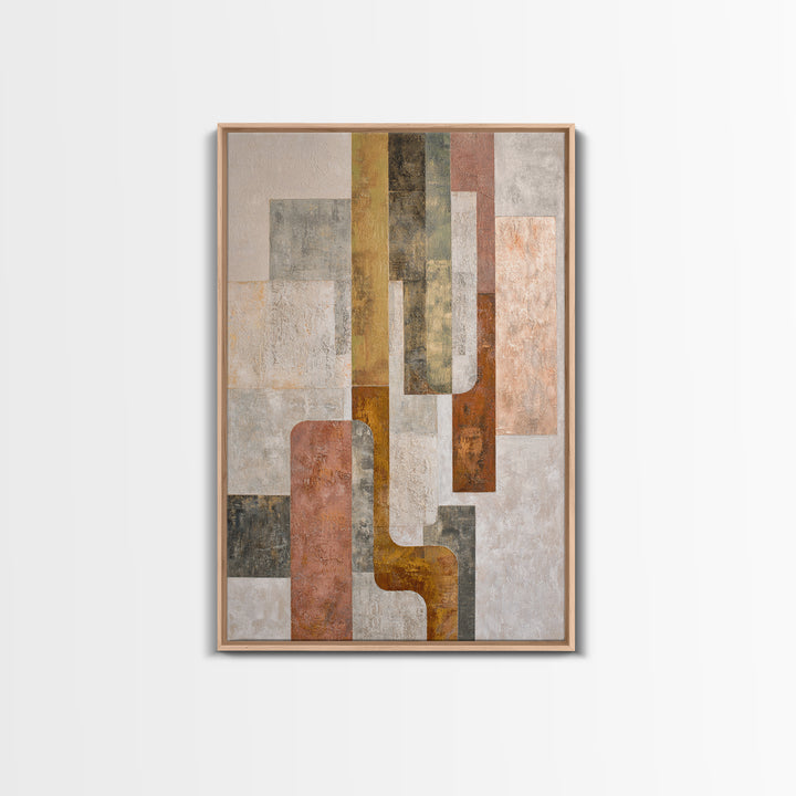 Mid Century Geometric Artwork Framed Canvas Print, Living Room Art, Bedroom Decor, Living Room Decor, Fine Art, Living, LIR-2x3-88