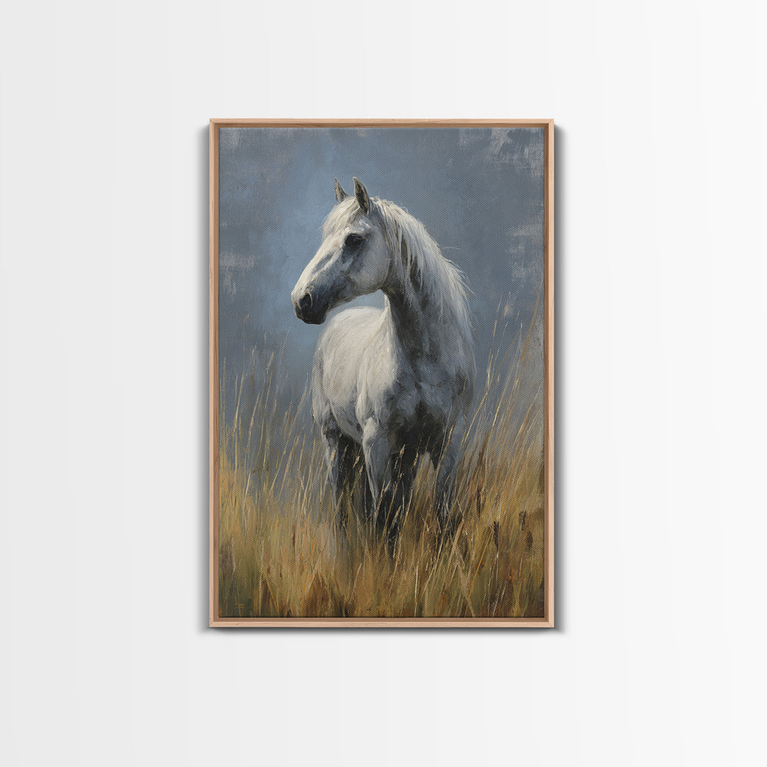 Contemporary Horse Portrait Framed Canvas Print, Living Room Art, Digital Wall Art, Living Room Decor, Fine Art, Living, LIR-2x3-90