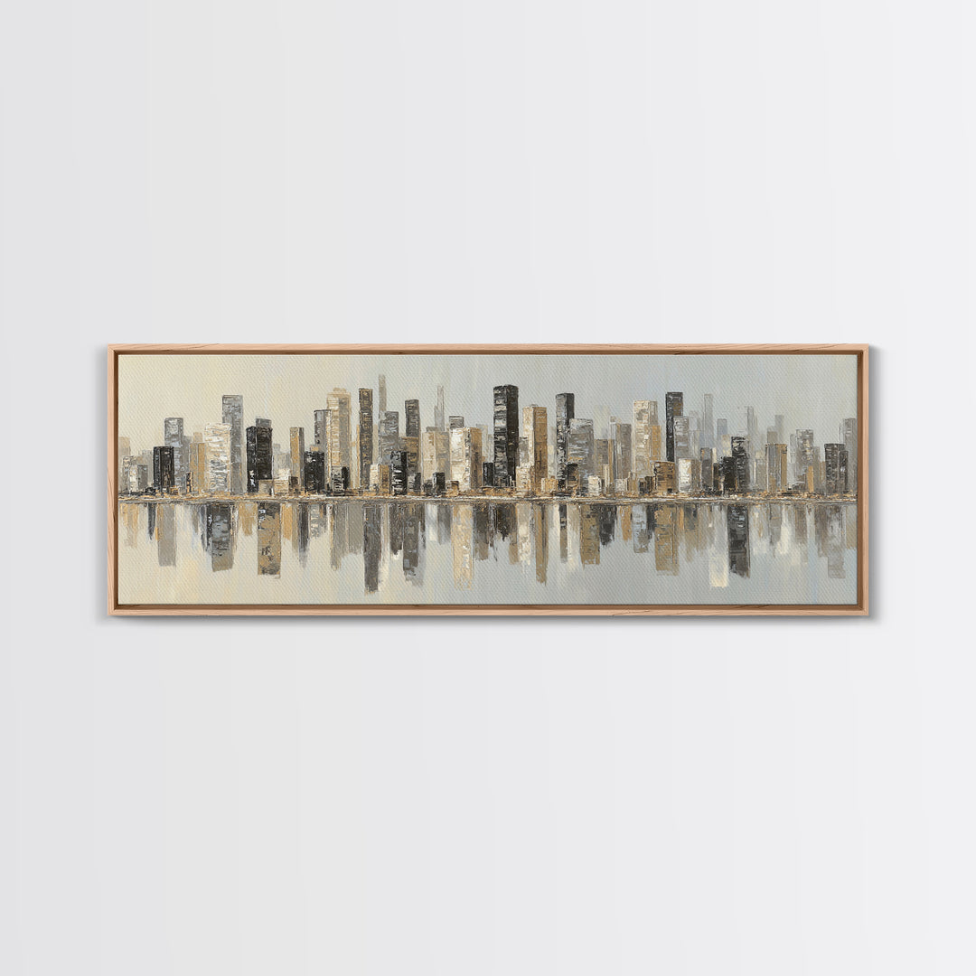 Modern City Skyline Canvas Print, Living Room Art, Modern Decor, Living Room Decor, Abstract Art, Living, Wall Decor, LIR-3x1-14