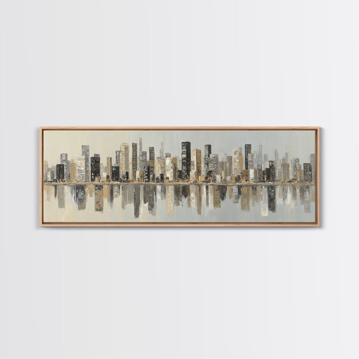 Modern City Skyline Canvas Print, Living Room Art, Modern Decor, Living Room Decor, Abstract Art, Living, Wall Decor, LIR-3x1-14