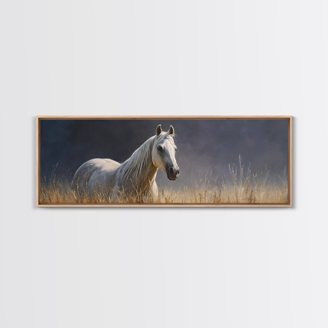 Contemporary Horse Portrait Framed Canvas Print, Living Room Art, Mid Century Modern, Living Room Decor, Oil Painting, Living, LIR-3x1-2