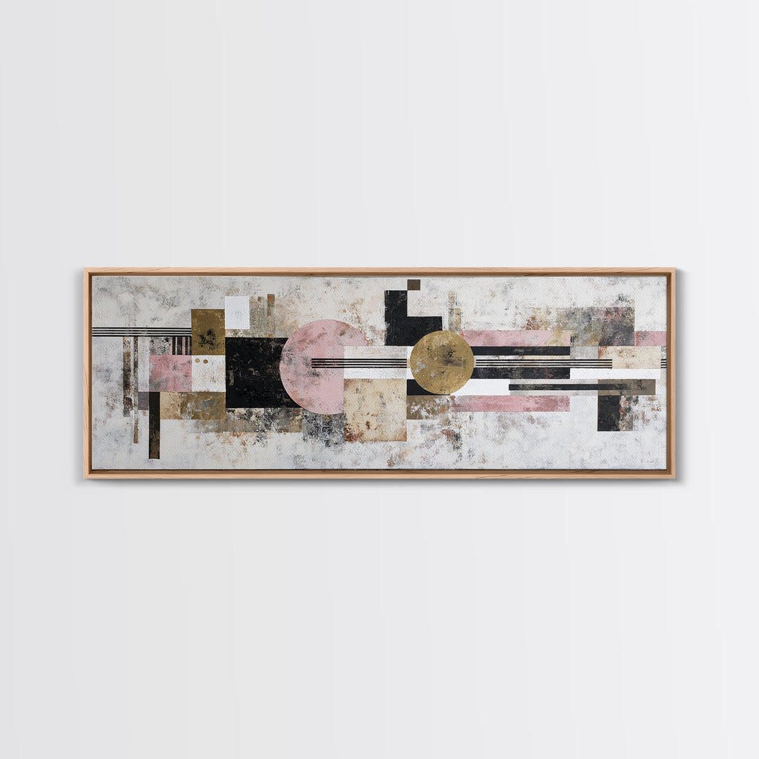 Mid Century Geometric Artwork Canvas Print, Living Room Art, Living Room Wall Art, Living Room Decor, Abstract Art, Living, LIR-3x1-24