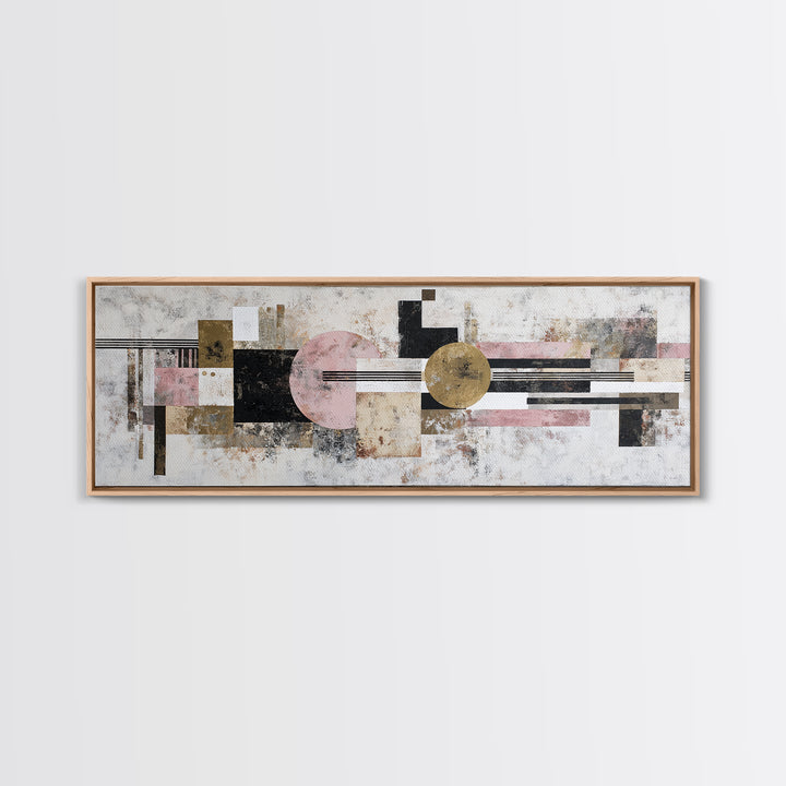 Mid Century Geometric Artwork Canvas Print, Living Room Art, Living Room Wall Art, Living Room Decor, Abstract Art, Living, LIR-3x1-24