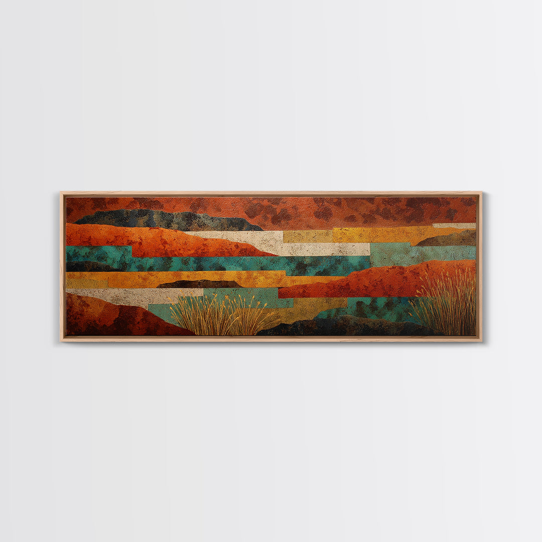 Earthy Desert Landscape Framed Canvas Print, Living Room Art, Bedroom Wall Art, Living Room Decor, Living, Minimalist Decor, LIR-3x1-28