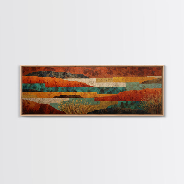 Earthy Desert Landscape Framed Canvas Print, Living Room Art, Bedroom Wall Art, Living Room Decor, Living, Minimalist Decor, LIR-3x1-28