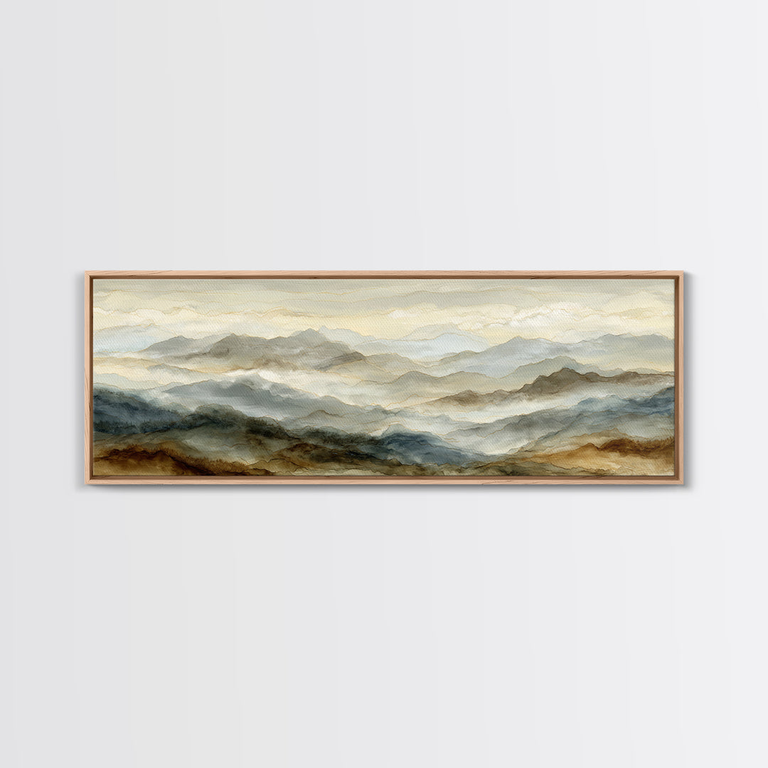 Classic Mountain Panorama for Cozy Interiors Canvas Print, Living Room Art, 3 Piece Wall Art, Living Room Decor, Living, LIR-3x1-32
