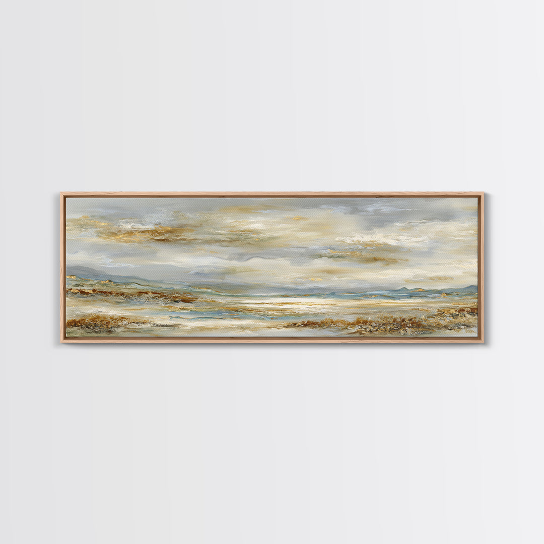Large Cloudscape with Gentle Movement Canvas Print, Living Room Art, Minimalist Decor, Living Room Decor, Fine Art, Living, LIR-3x1-35