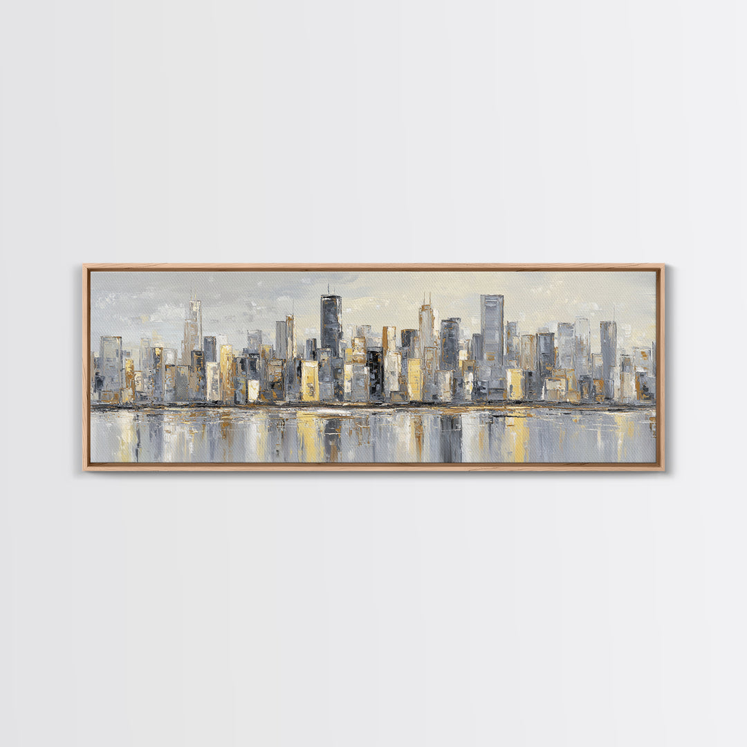 Modern City Skyline Canvas Print, Living Room Art, Boho Decor, Living Room Decor, Fine Art, Living, Digital Prints, Art Print, LIR-3x1-62