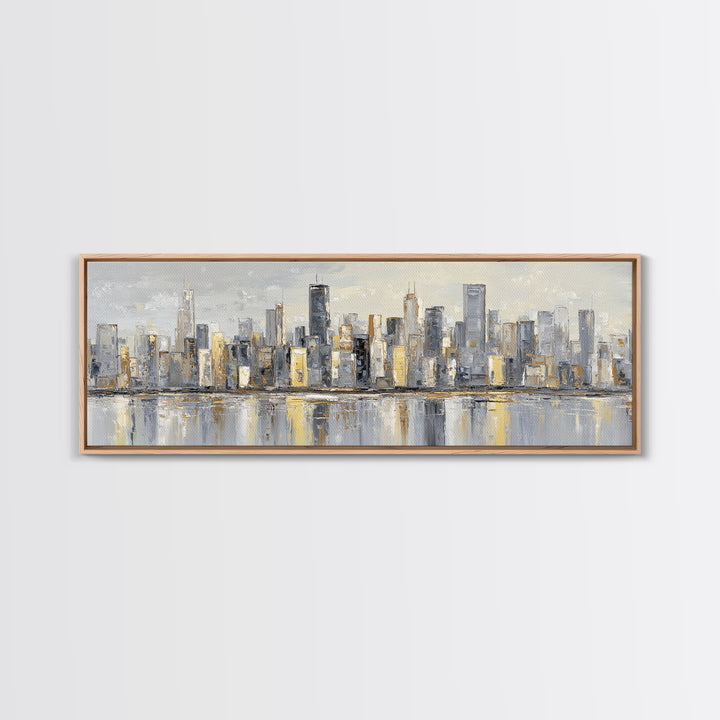 Modern City Skyline Canvas Print, Living Room Art, Boho Decor, Living Room Decor, Fine Art, Living, Digital Prints, Art Print, LIR-3x1-62