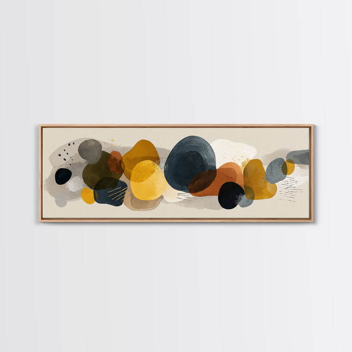 Abstract Organic Shapes Framed Canvas Print, Living Room Art, Statement Artwork, Living Room Decor, Abstract Art, Living, LIR-3x1-7