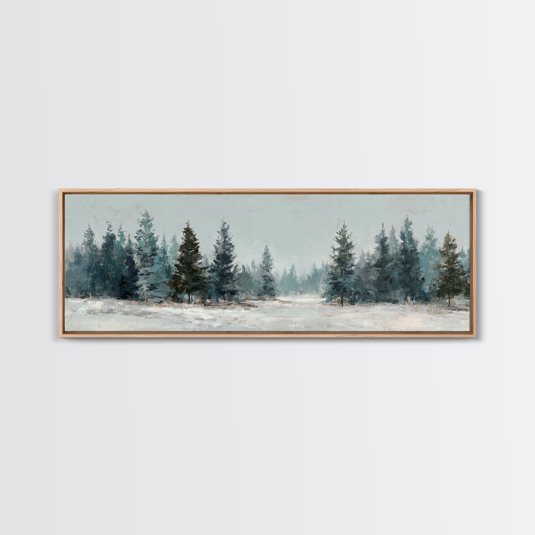 Minimal Scandinavian Forest Framed Canvas Print, Living Room Art, Modern Wall Art, Living Room Decor, Oil Painting, Living, LIR-3x1-77