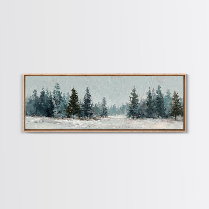 Minimal Scandinavian Forest Framed Canvas Print, Living Room Art, Modern Wall Art, Living Room Decor, Oil Painting, Living, LIR-3x1-77
