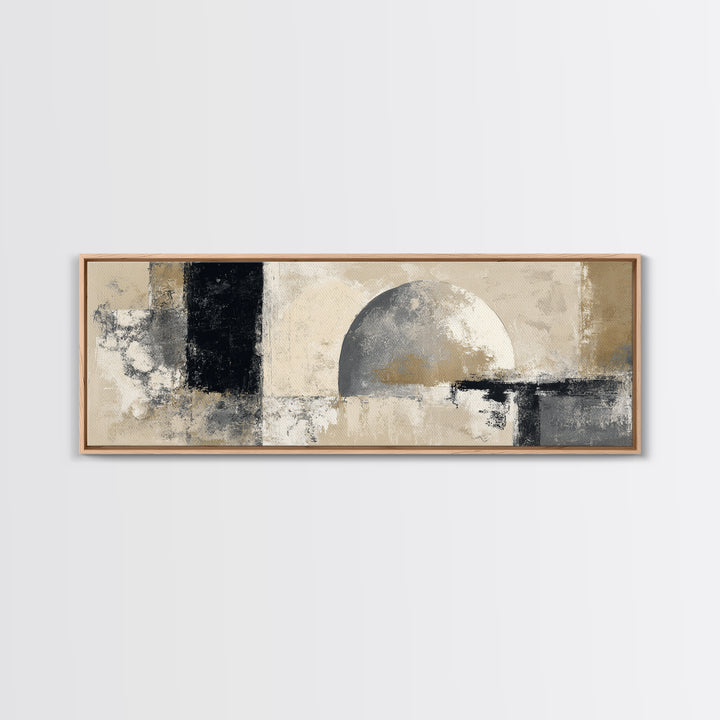 Black and White Architectural Arch Composition Canvas Print, Living Room Art, Home, Living Room Decor, Oil Painting, Living, LIR-3x1-95