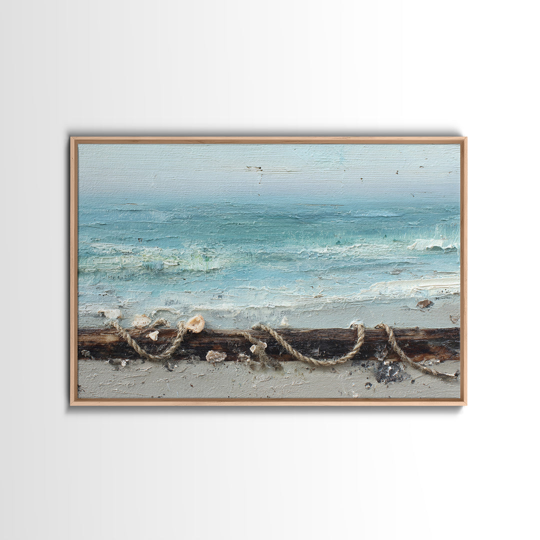 Moody Seascape for Dramatic Focal Point Framed Canvas Print, Living Room Art, Apartment Decor, Living Room Decor, Living, LIR-3x2-10