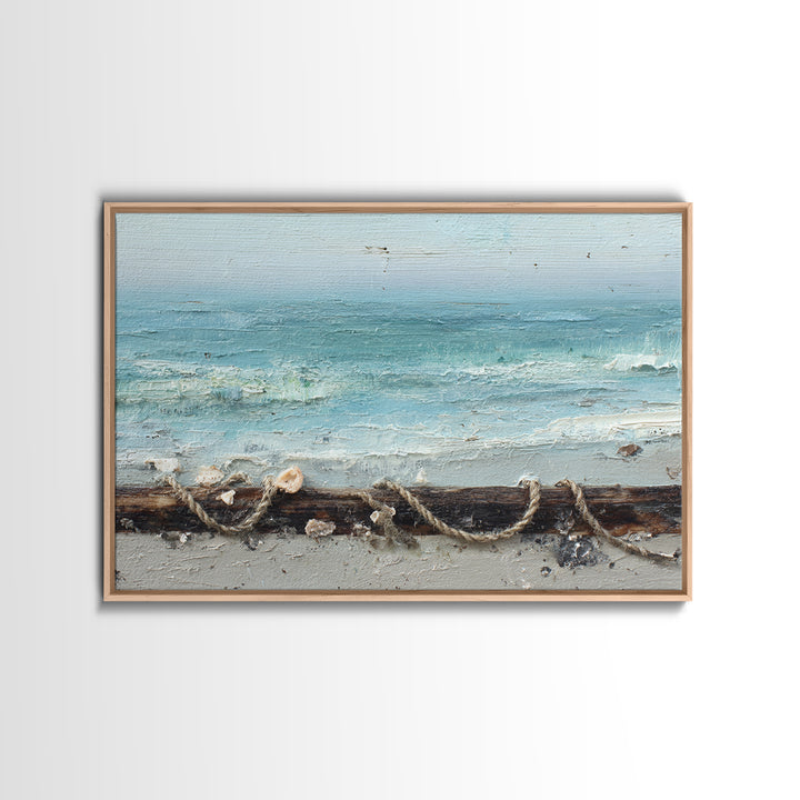 Moody Seascape for Dramatic Focal Point Framed Canvas Print, Living Room Art, Apartment Decor, Living Room Decor, Living, LIR-3x2-10
