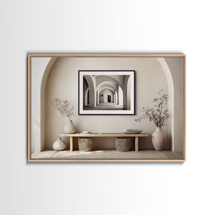 Black and White Architectural Arch Composition Canvas Print, Living Room Art, Modern Decor, Living Room Decor, Fine Art, Living, LIR-3x2-11