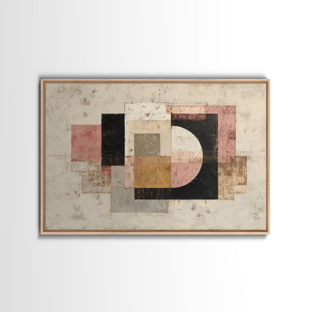 Mid Century Geometric Artwork Canvas Print, Living Room Art, Living Room Decor, Fine Art, Living, Statement Artwork, Boho Decor, LIR-3x2-12