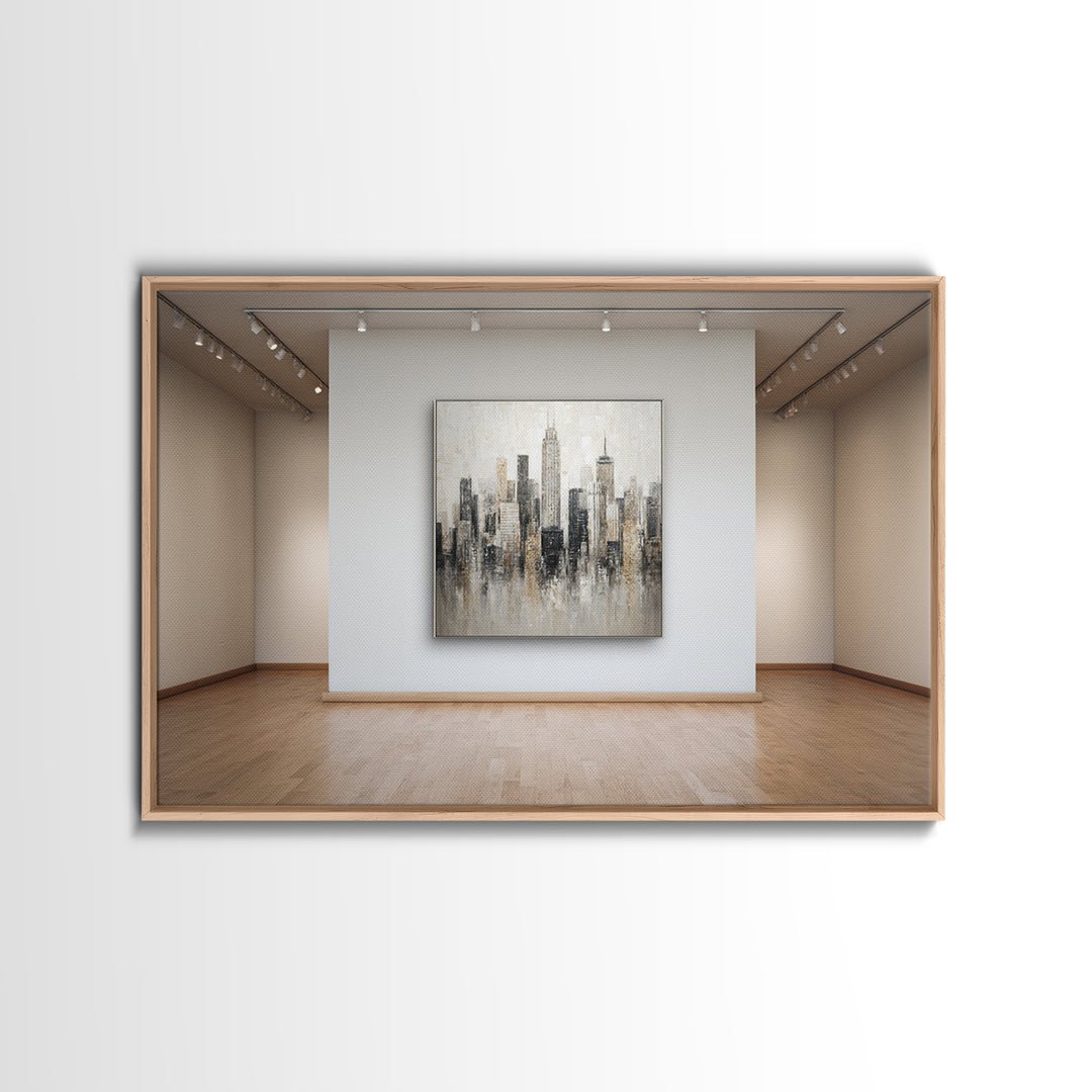 Modern City Skyline Canvas Print, Living Room Art, Abstract Art, Living Room Decor, Living, Living Room Wall Art, LIR-3x2-26