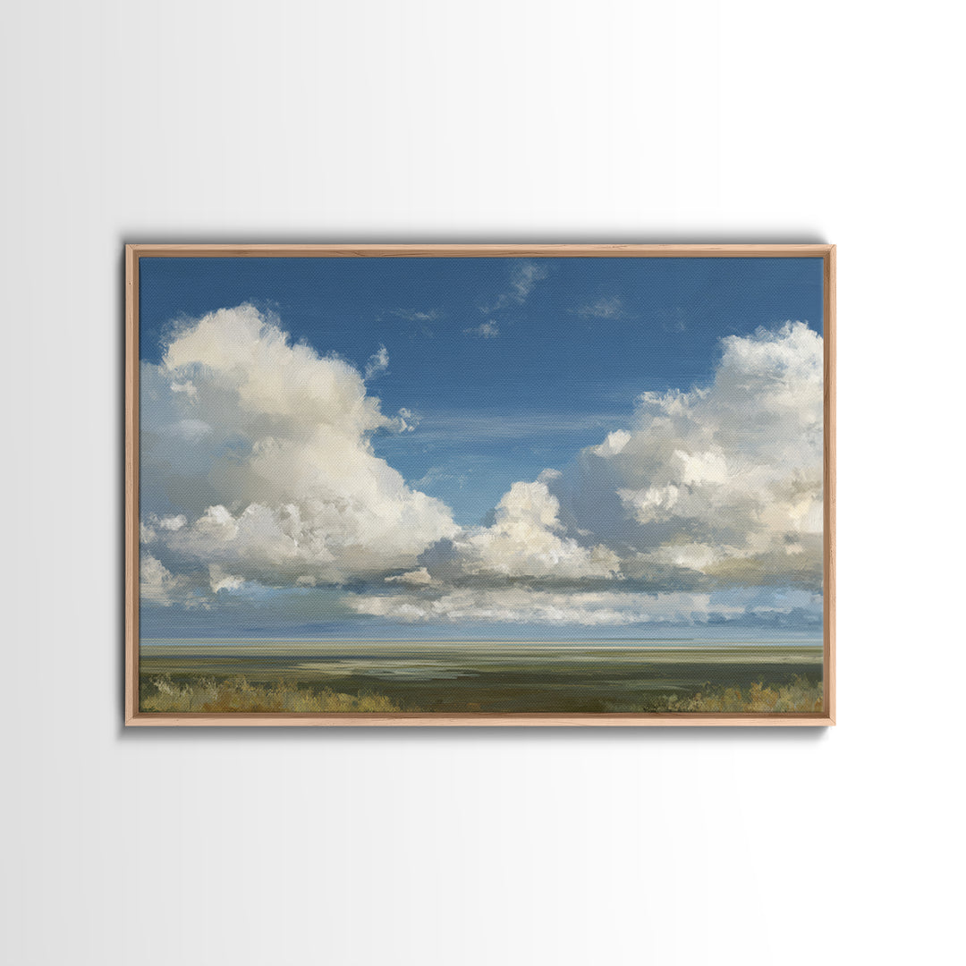 Modern Landscape with Expansive Calm Sky Canvas Print, Living Room Art, Statement Artwork, Living Room Decor, Living, LIR-3x2-31