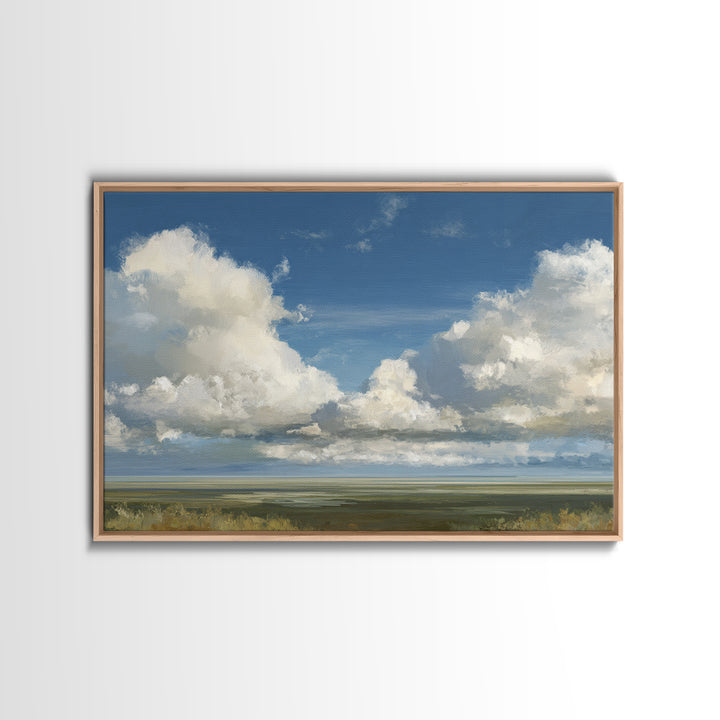 Modern Landscape with Expansive Calm Sky Canvas Print, Living Room Art, Statement Artwork, Living Room Decor, Living, LIR-3x2-31