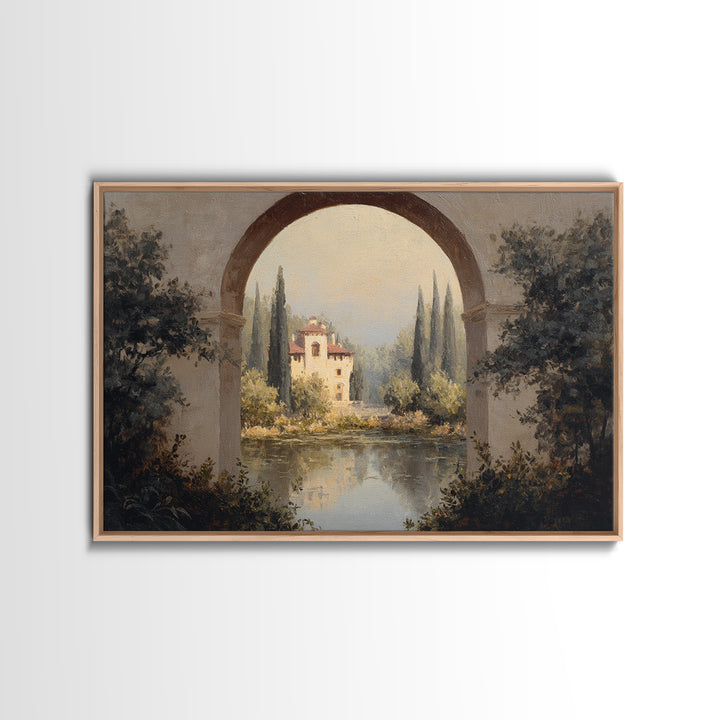 Black and White Architectural Arch Composition Framed Canvas Print, Living Room Art, Room Decor, Living Room Decor, Living, LIR-3x2-35