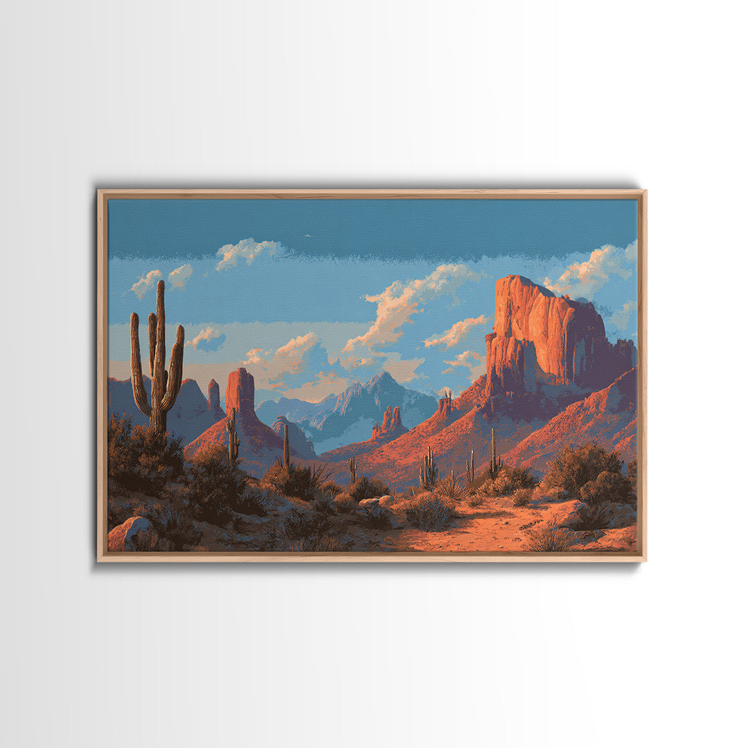 Earthy Desert Landscape Framed Canvas Print, Living Room Art, Bedroom Wall Art, Living Room Decor, Living, Minimalist Decor, LIR-3x2-40