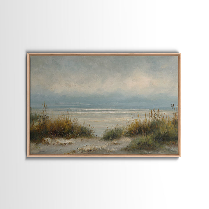 Modern Landscape with Expansive Calm Sky Framed Canvas Print, Living Room Art, Oil Painting, Living Room Decor, Living, LIR-3x2-7