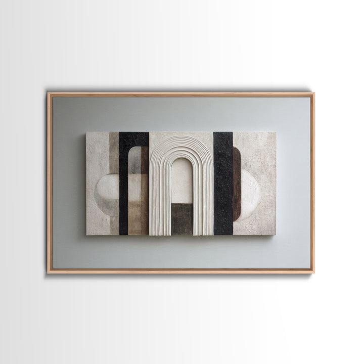 Black and White Architectural Arch Composition Canvas Print, Living Room Art, Digital Wall Art, Living Room Decor, Living, LIR-3x2-83